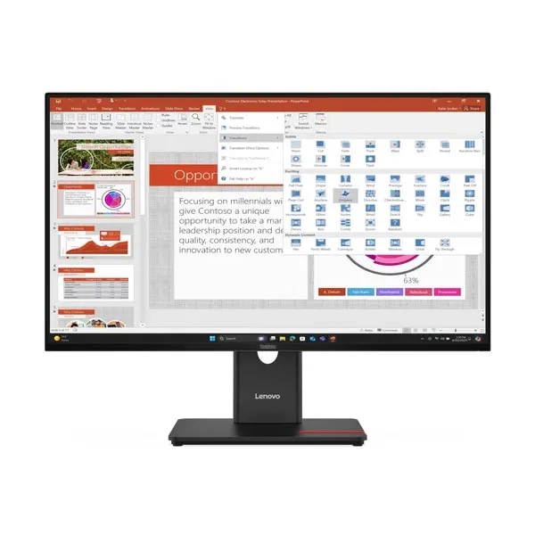 Monitor Lenovo ThinkVision T27-40/ 27" FHD/ 120Hz/ Tilt, Swivel, Pivot, Height Adjust Stand/ 1x HDMI